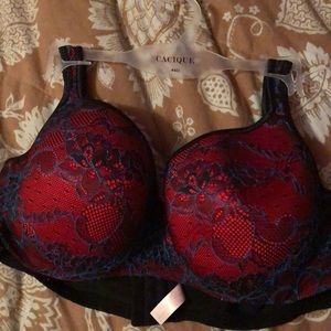 Black red blue bra